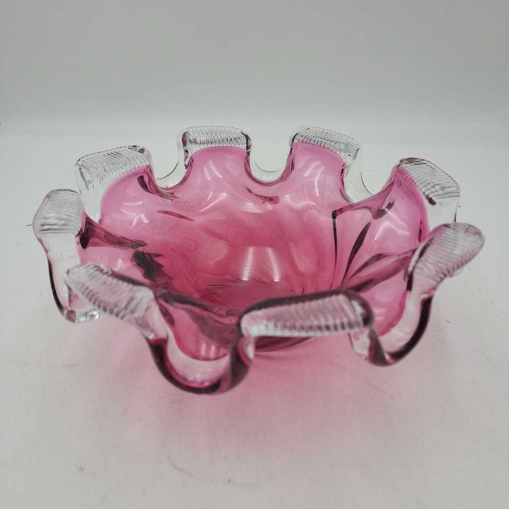 Swirled Cranberry Chalet Bowl (GEC)