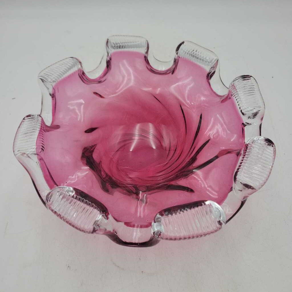 Swirled Cranberry Chalet Bowl (GEC)