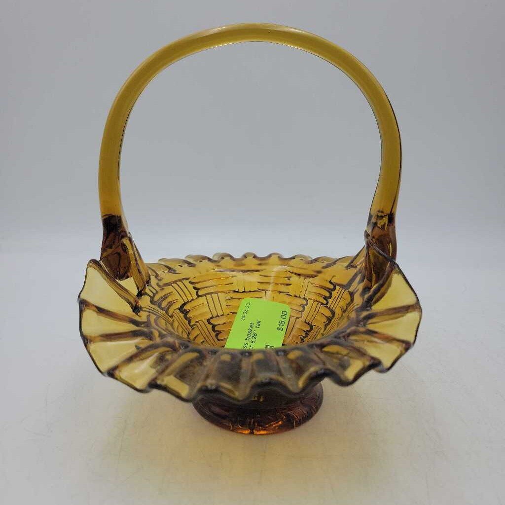 Amber Glass basket (DS)3449