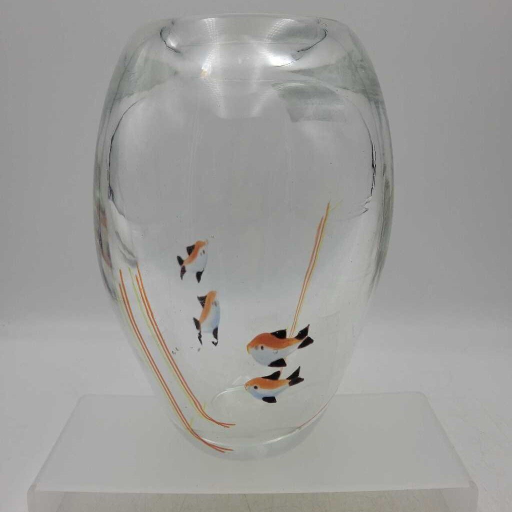 Aquarian MCM Art Glass Vase attributed to Murano (DS) 3577