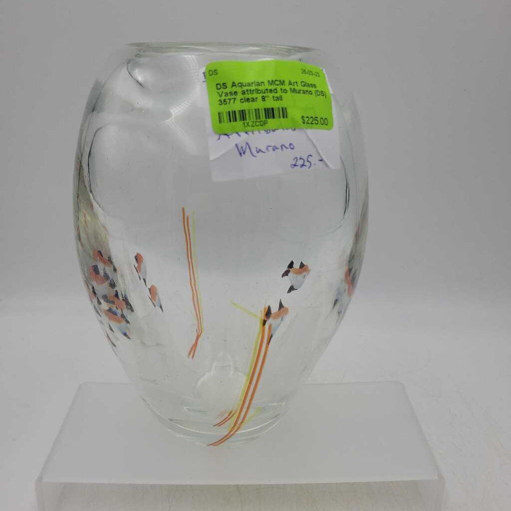Aquarian MCM Art Glass Vase attributed to Murano (DS) 3577