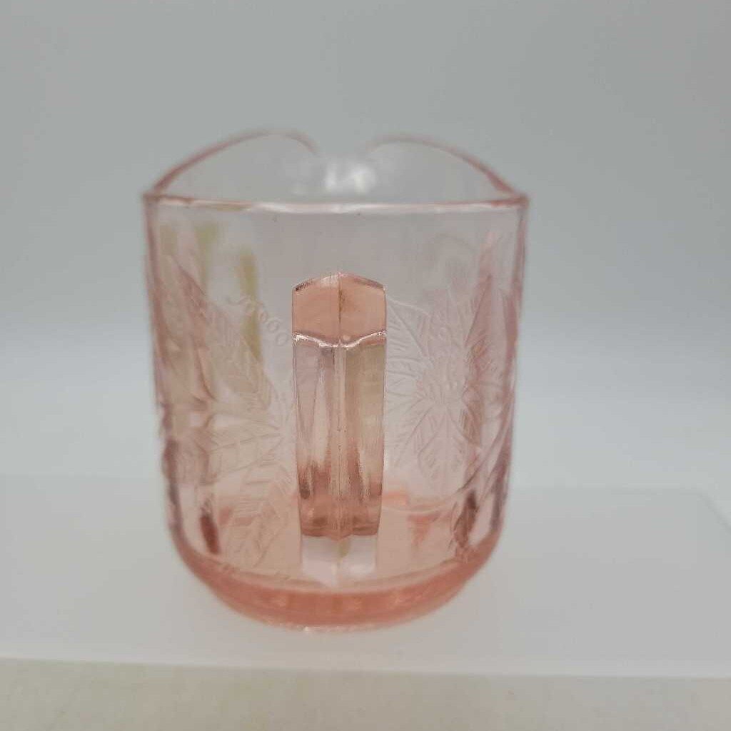 Poinsettia Floral Depression glass creamer (JAS)