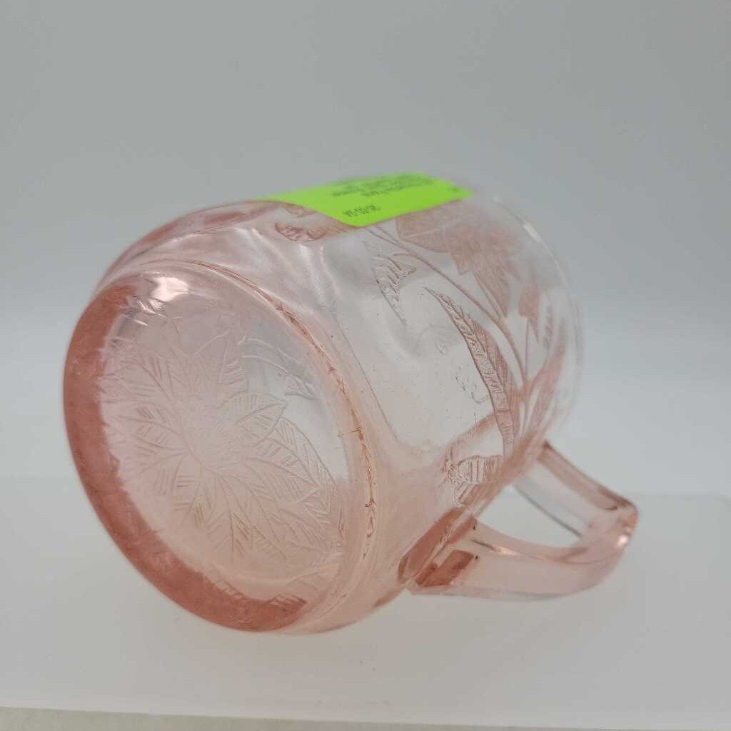 Poinsettia Floral Depression glass creamer (JAS)