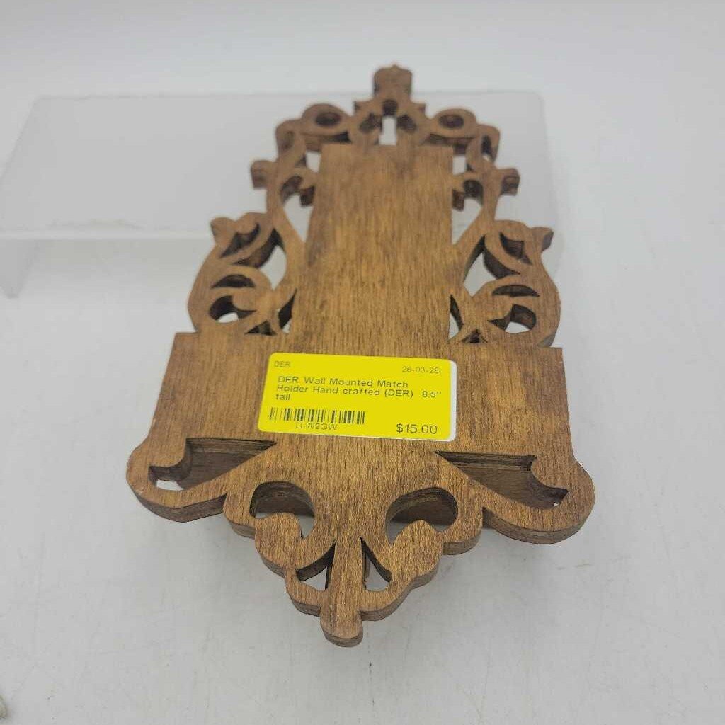 Wall Mounted Match Holder Hand crafted (DER)