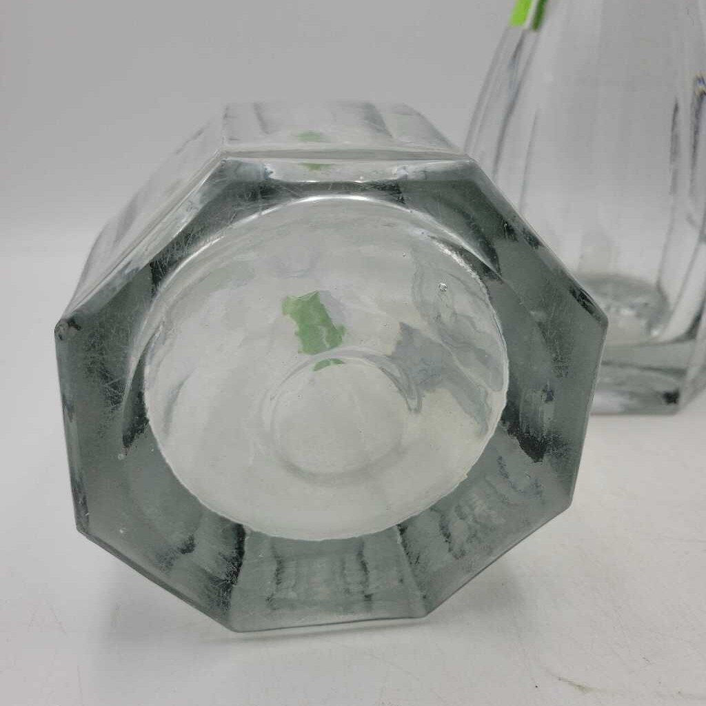 Antique Mallet Style Blob top glass decanters pair (JH49