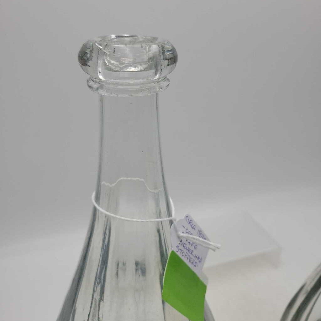 Antique Mallet Style Blob top glass decanters pair (JH49