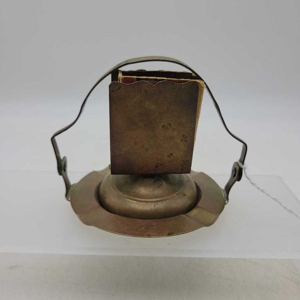 Brass Ashtray and match holder portable with handle (BS)