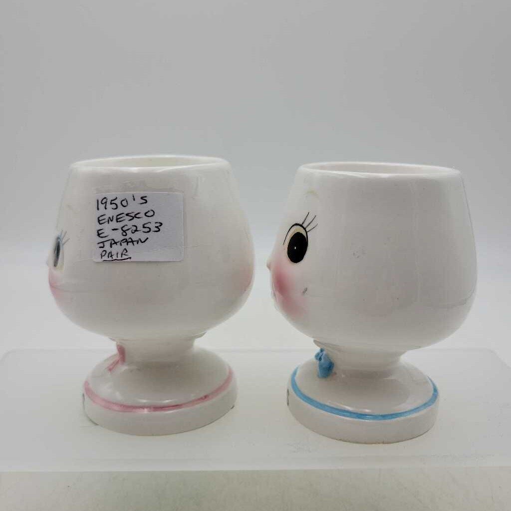 Vintage 1950's Enesco His Her Pair of Egg Cups (JH49)