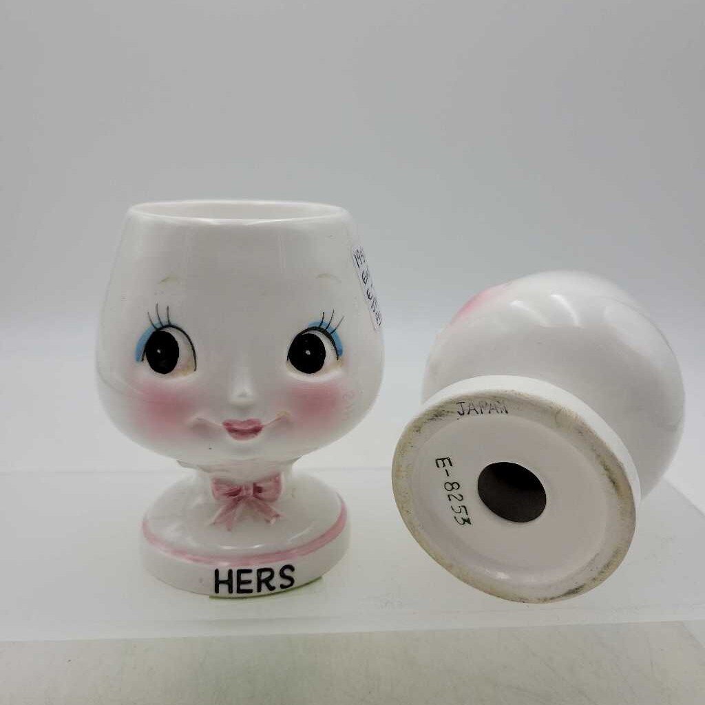 Vintage 1950's Enesco His Her Pair of Egg Cups (JH49)