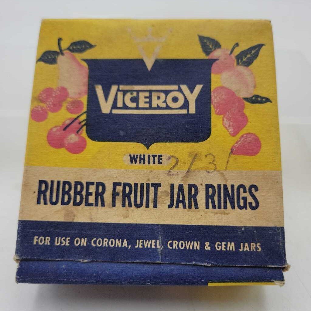 Viceroy Rubber Fruit Jar Rings Box with contents (JAS)
