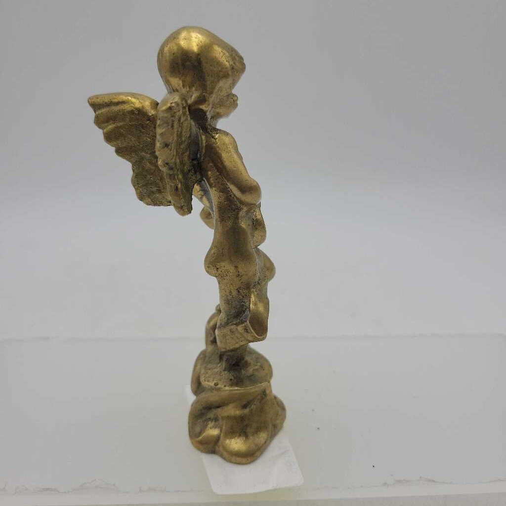 Solid Brass Angel playing Harp (DR)