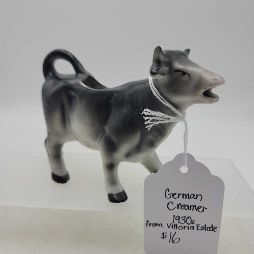 German 1930s Ceramic Black & White Cow #1210 (MCC)