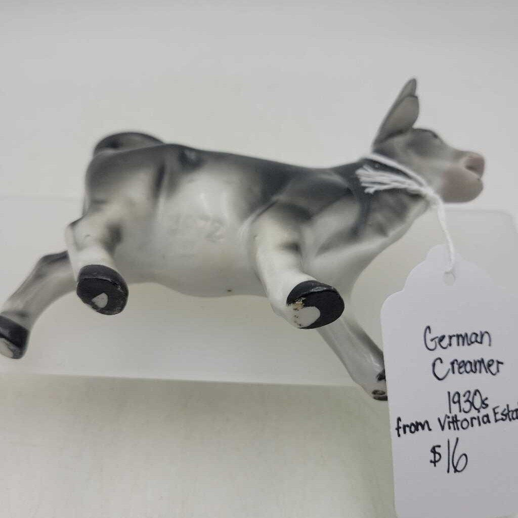 German 1930s Ceramic Black & White Cow #1210 (MCC)
