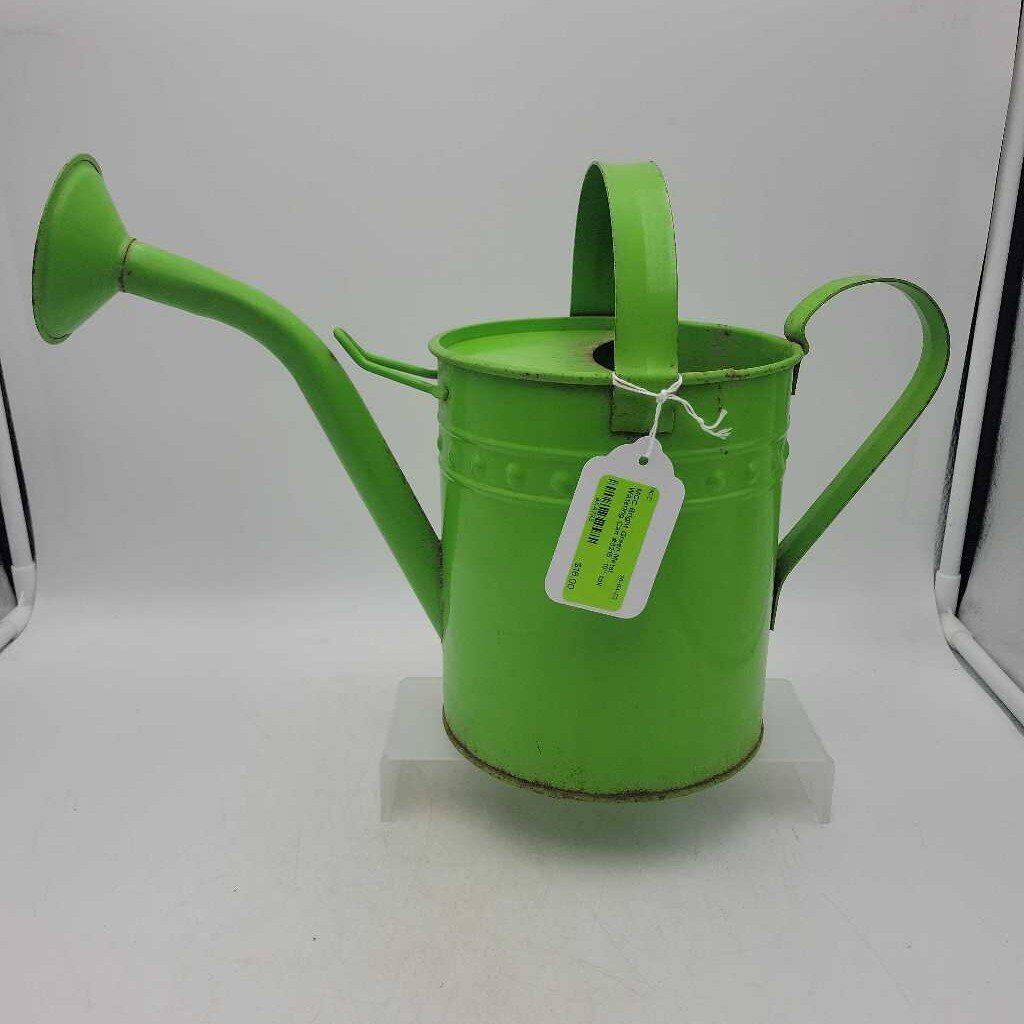 Bright Green Metal Watering Can #3215