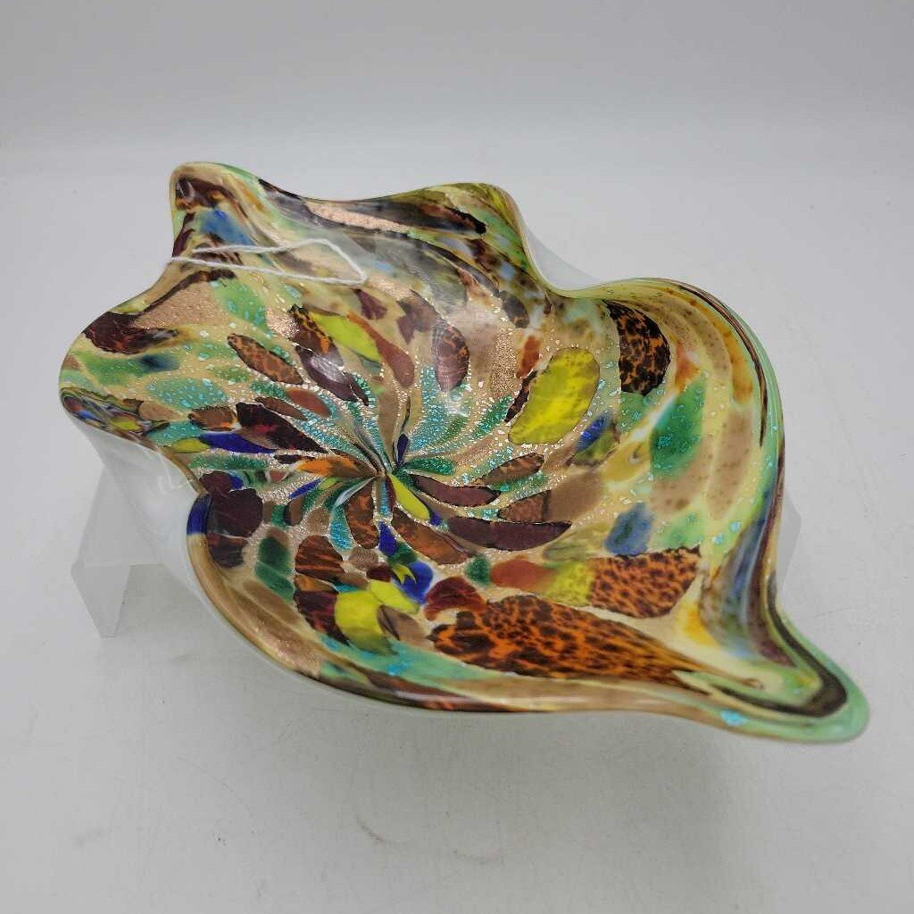 Murano Orange/Red Dish Vase (DEB)