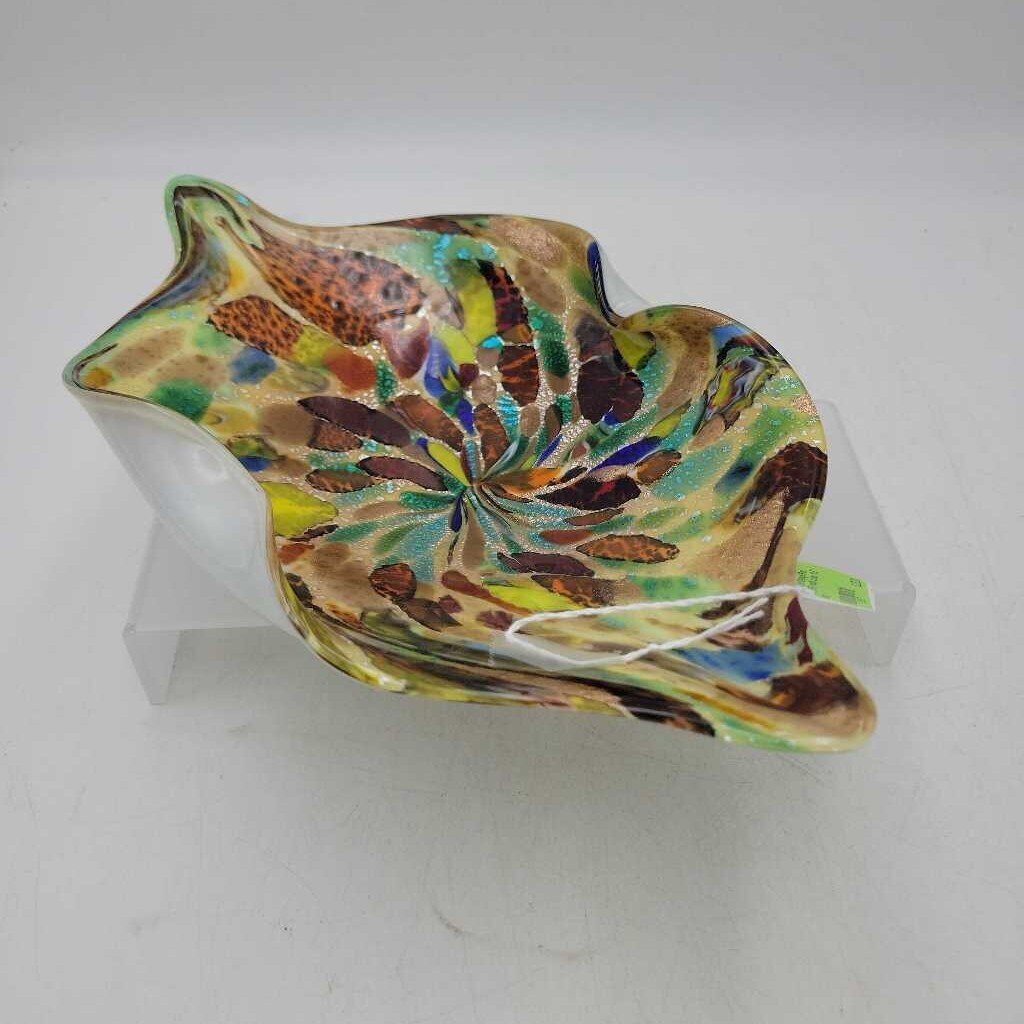 Murano Orange/Red Dish Vase (DEB)