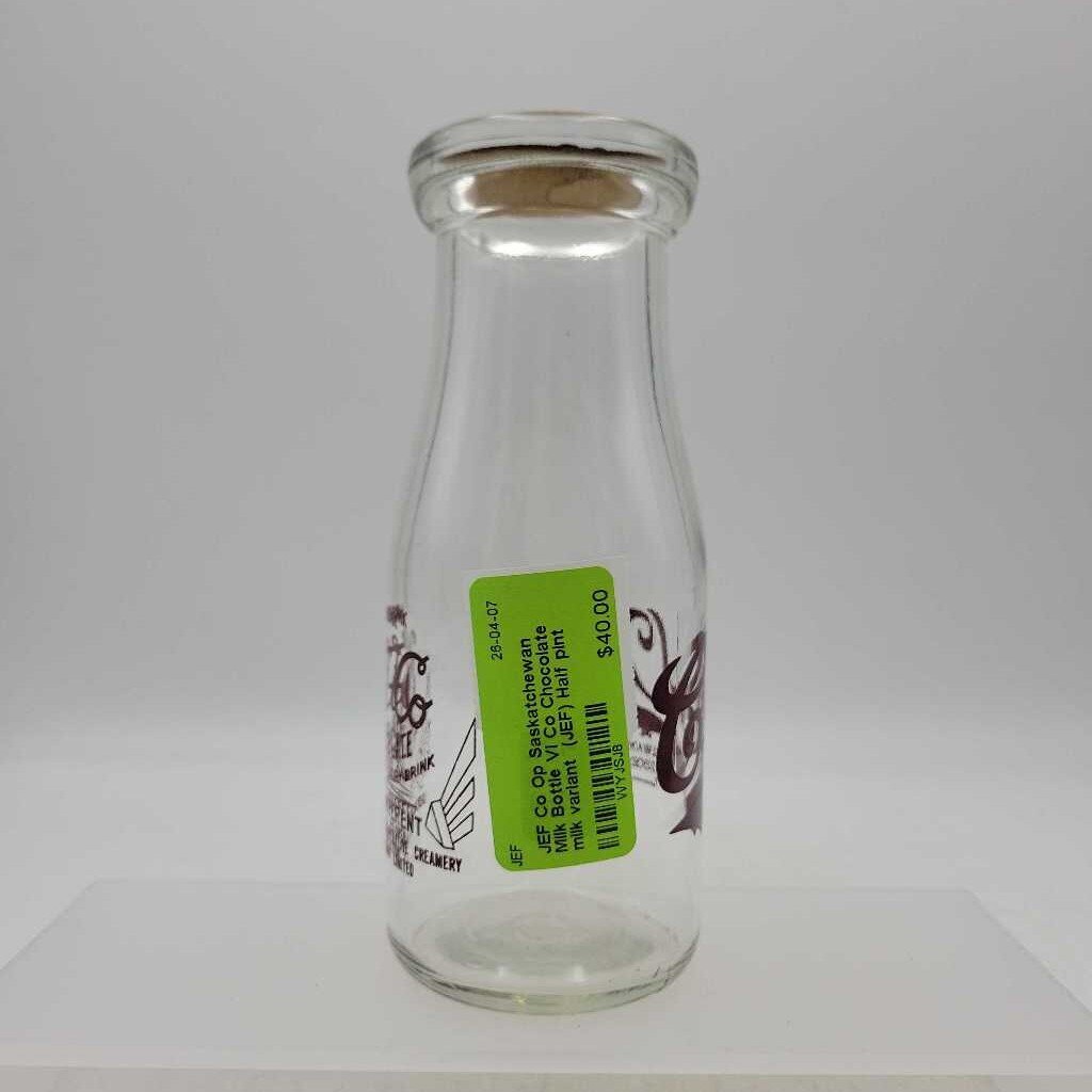 Co Op Saskatchewan Milk Bottle Vi Co Chocolate milk variant (JEF) Half pint