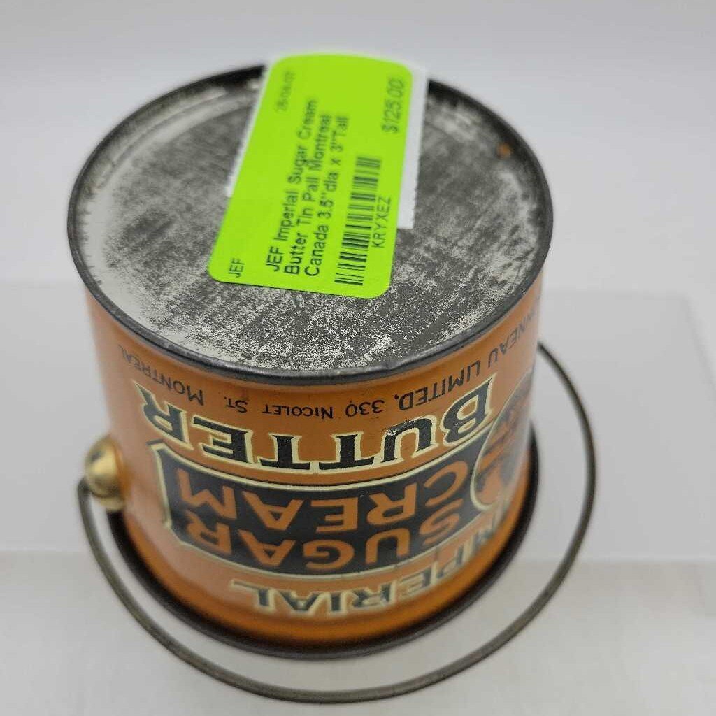 Imperial Sugar Cream Butter Tin Pail Montreal Canada