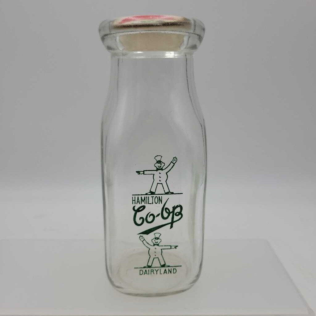 Hamilton Co Op half Pint Milk Bottle Dairyland Hamilton (Jef)