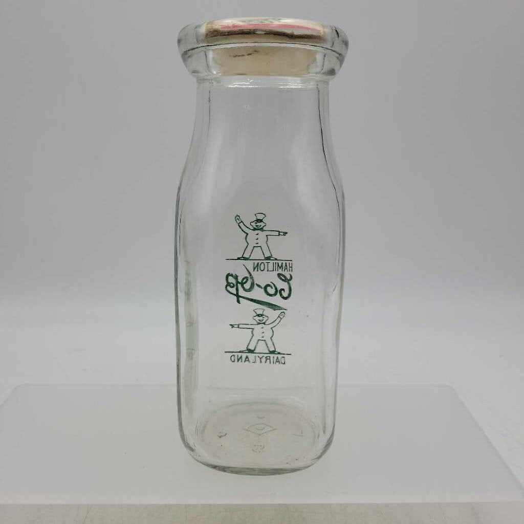 Hamilton Co Op half Pint Milk Bottle Dairyland Hamilton (Jef)