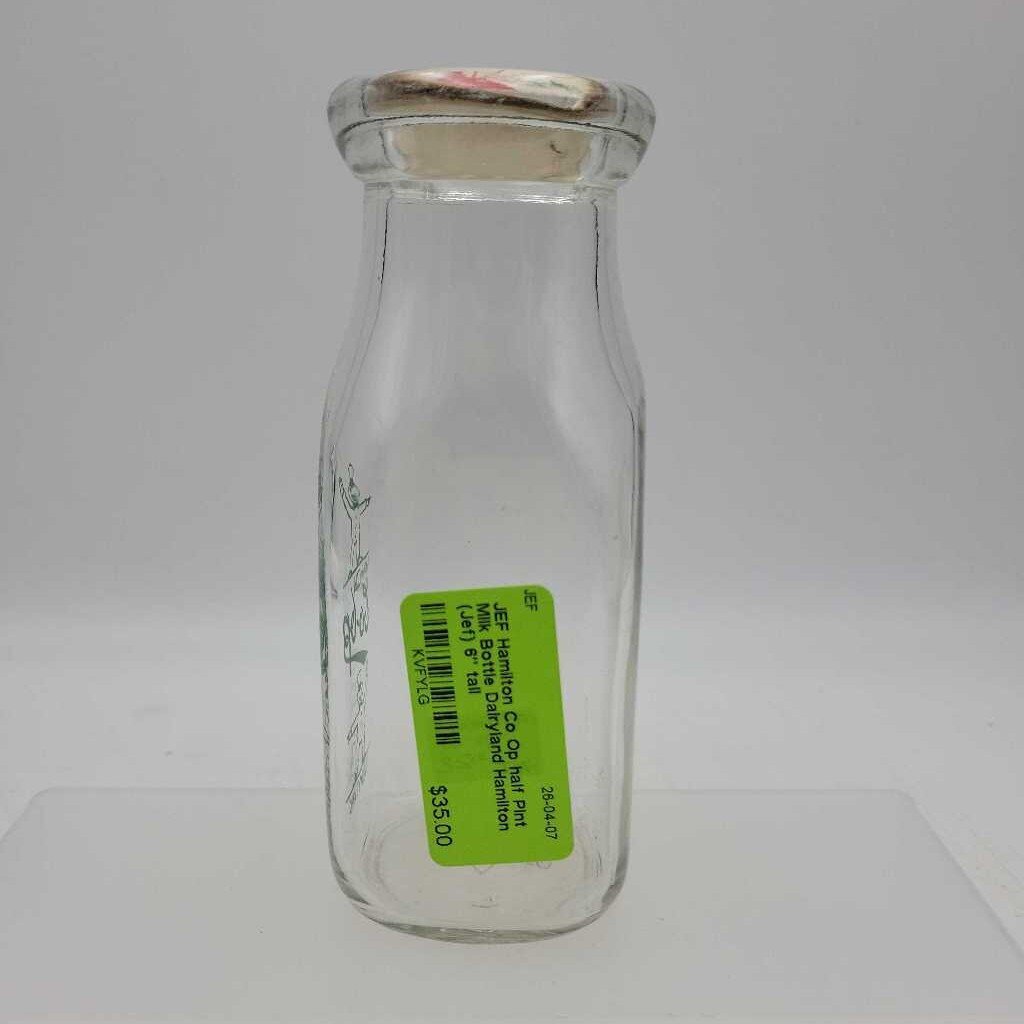 Hamilton Co Op half Pint Milk Bottle Dairyland Hamilton (Jef)