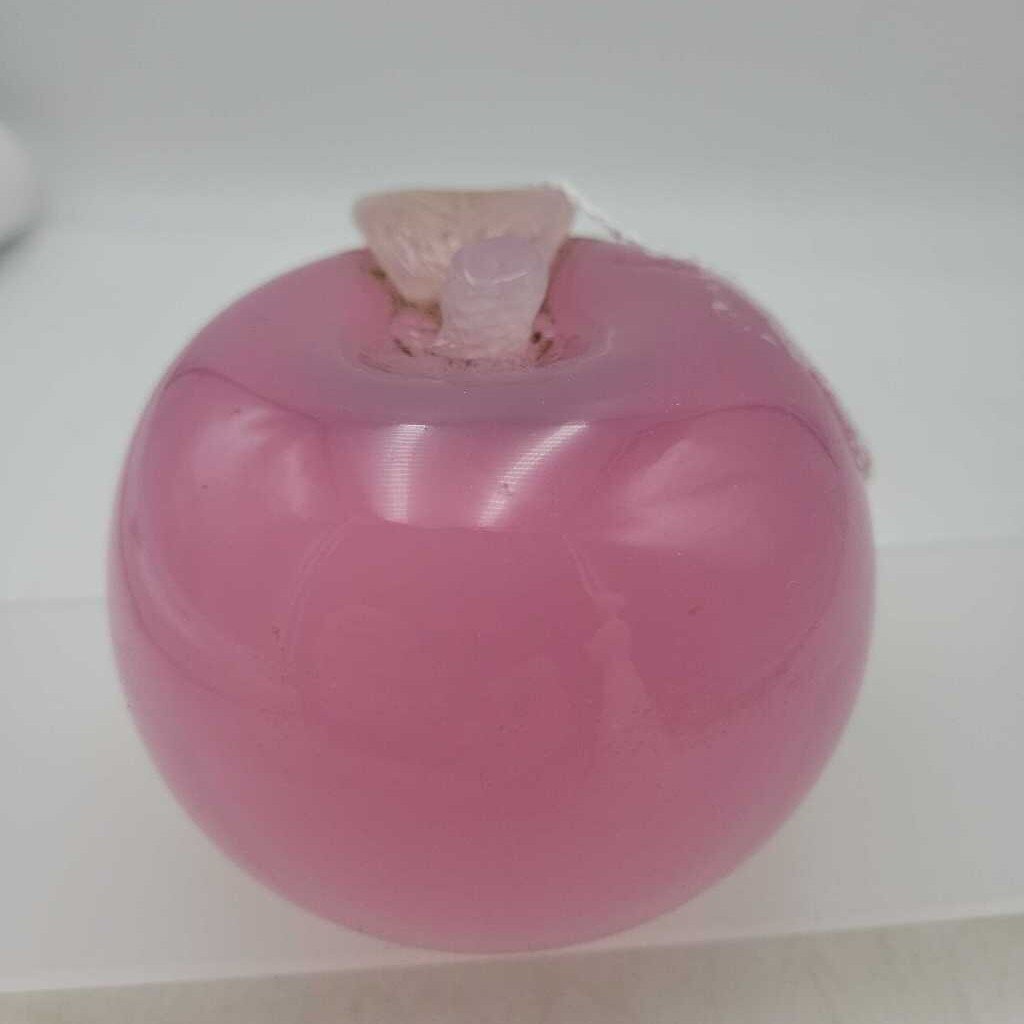 Pink art Glass Apple (DEB)