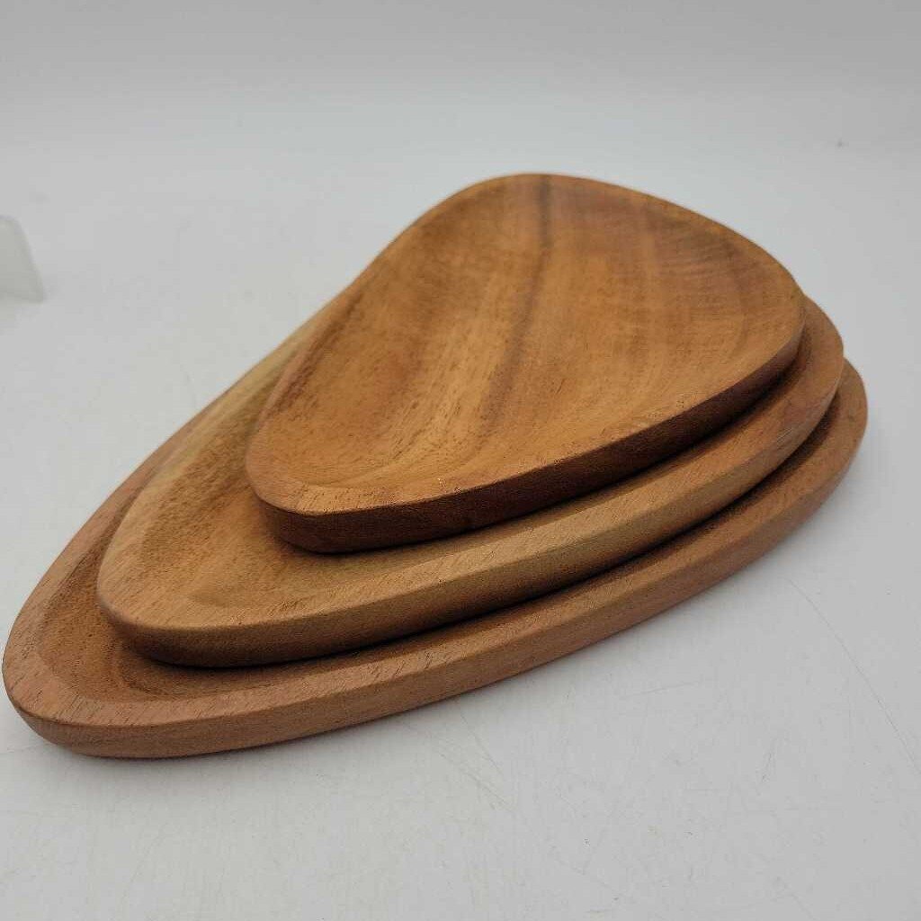 Nesting Wood Petal Tray Set of 3 (STV)
