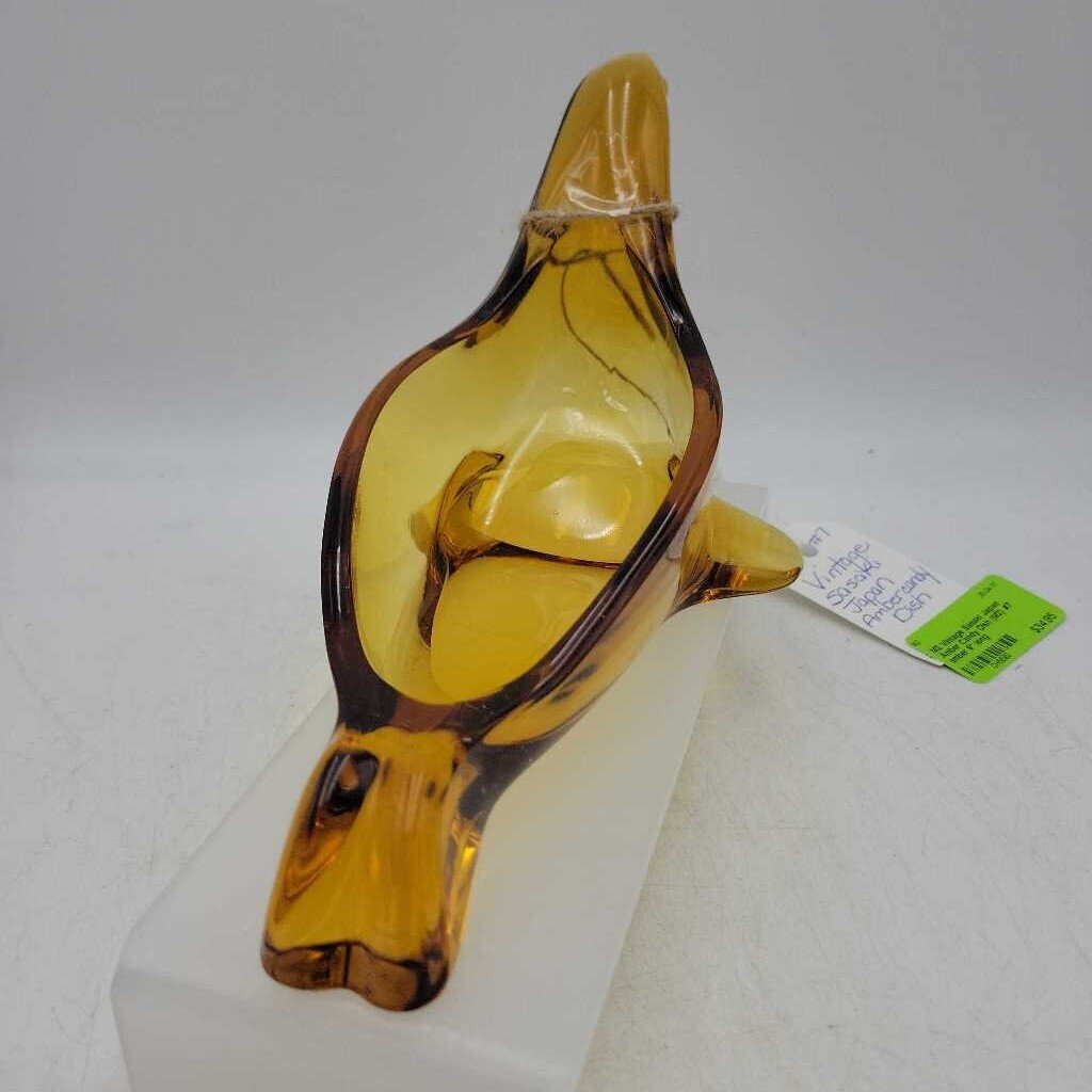 Vintage Sasaki Japan Amber Candy Dish (M2) #7