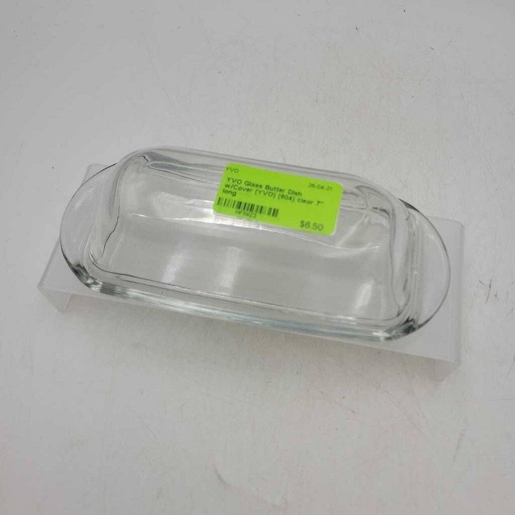 Glass Butter Dish w/Cover (YVO) (604)