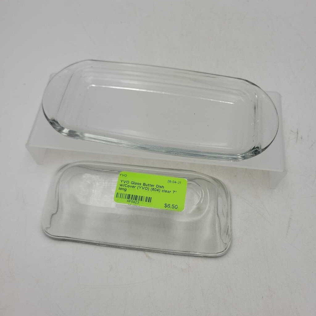 Glass Butter Dish w/Cover (YVO) (604)