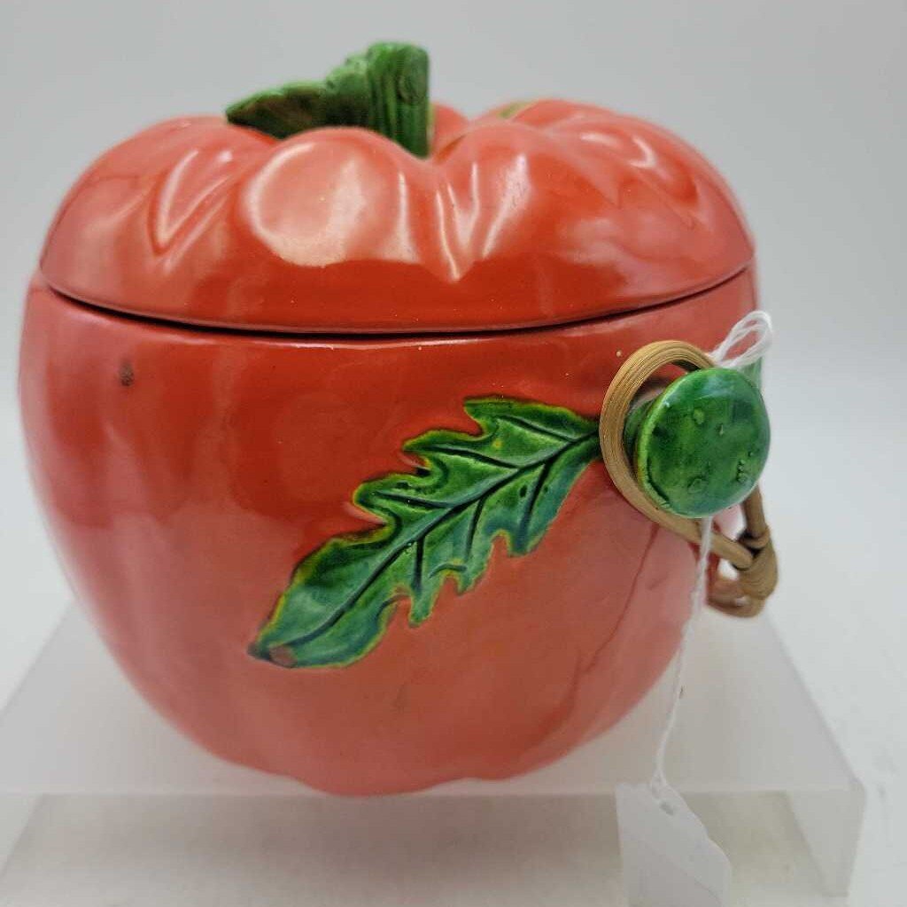 Vintage Maruhon Ware Tomato Shaped Cookie Jar (SJ)