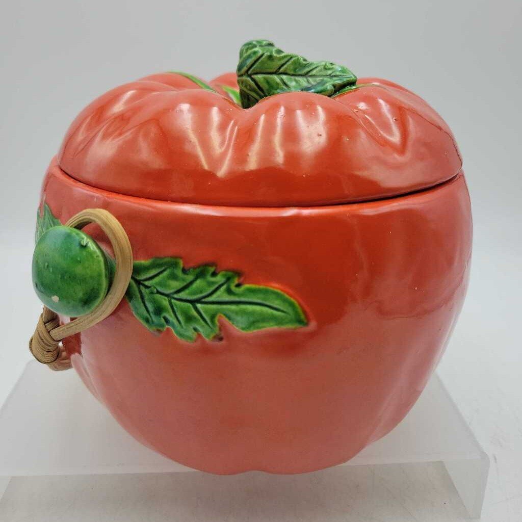 Vintage Maruhon Ware Tomato Shaped Cookie Jar (SJ)