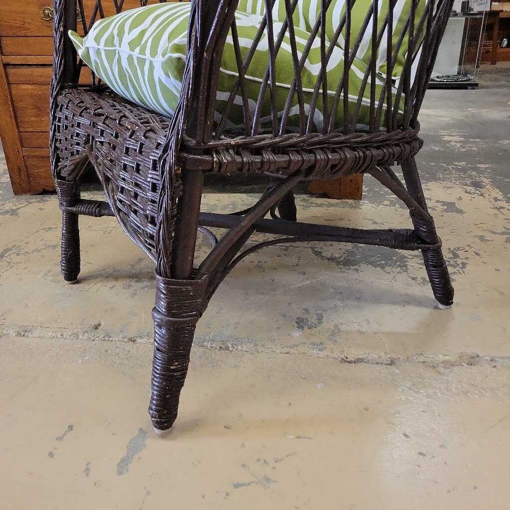 Vintage Wicker Chair with cushion (YVO) (604)