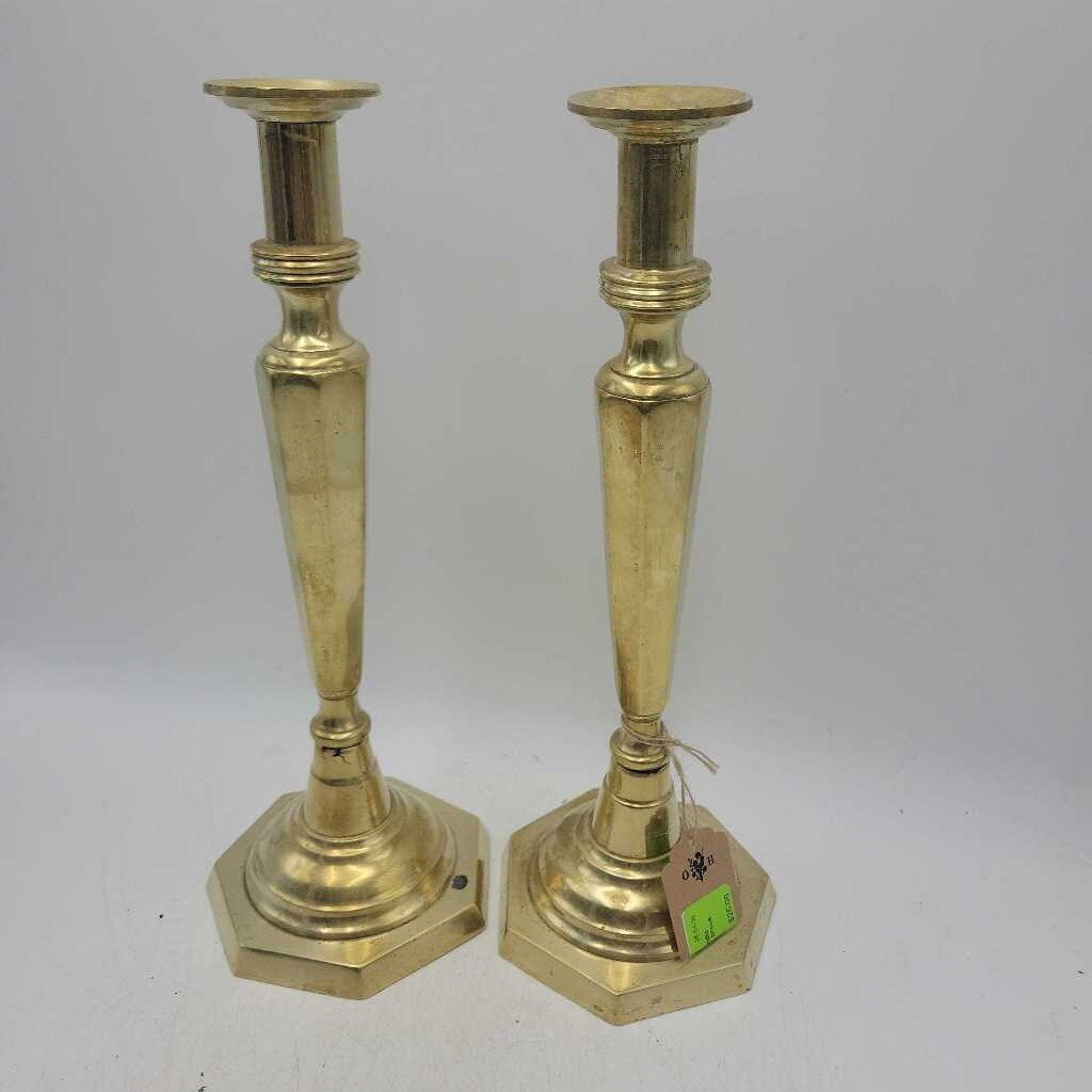 Antique Brass Candle Sticks (Set of 2) (OH)
