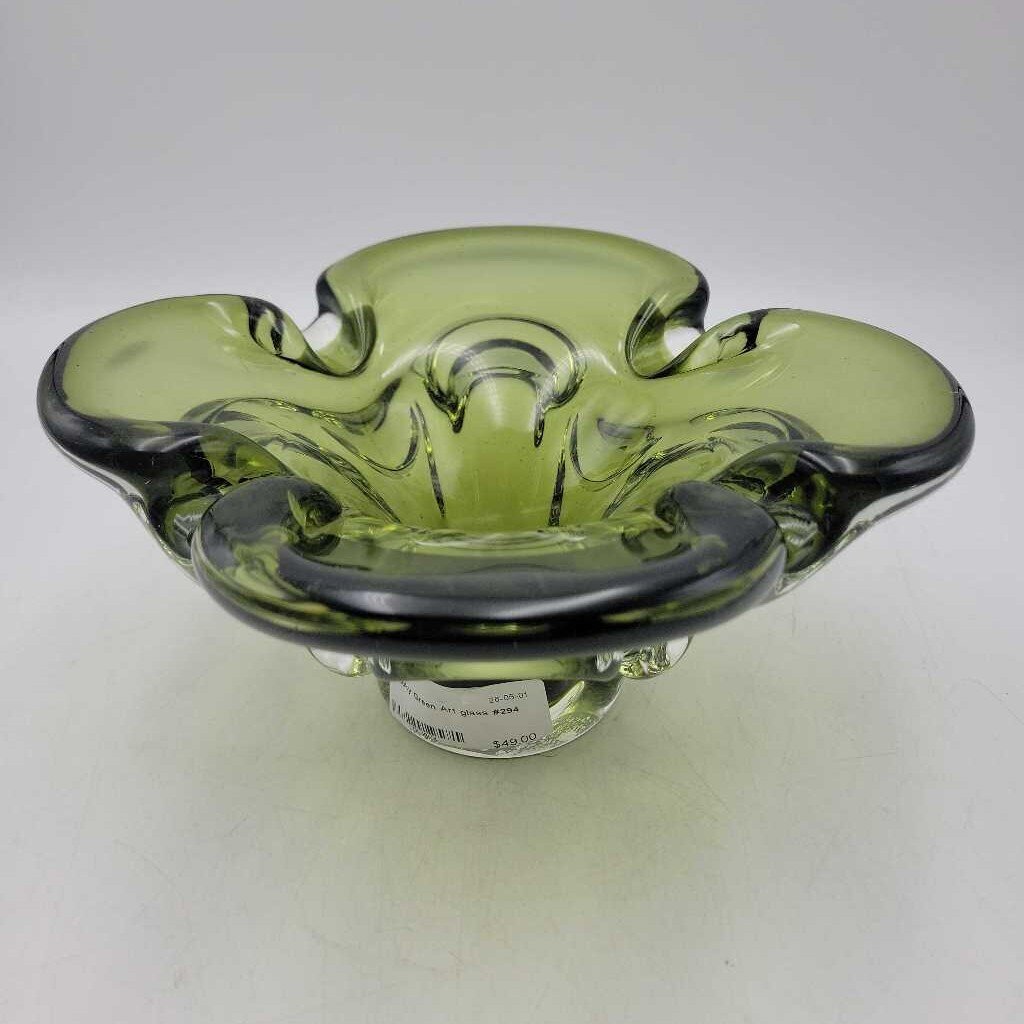 Smoky Green Art glass Chalet style #294