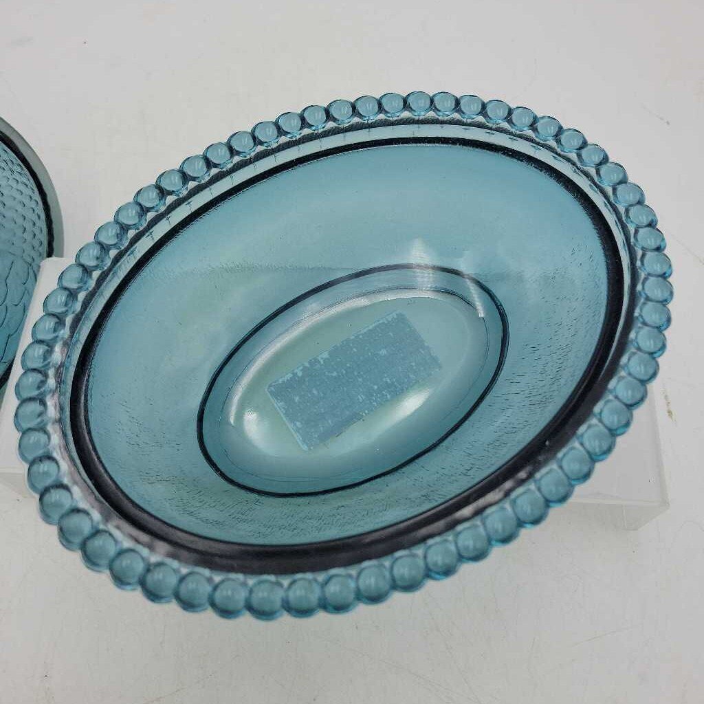 *RARE* Indiana Glass Company "Confederate Blue" Hen on Nest