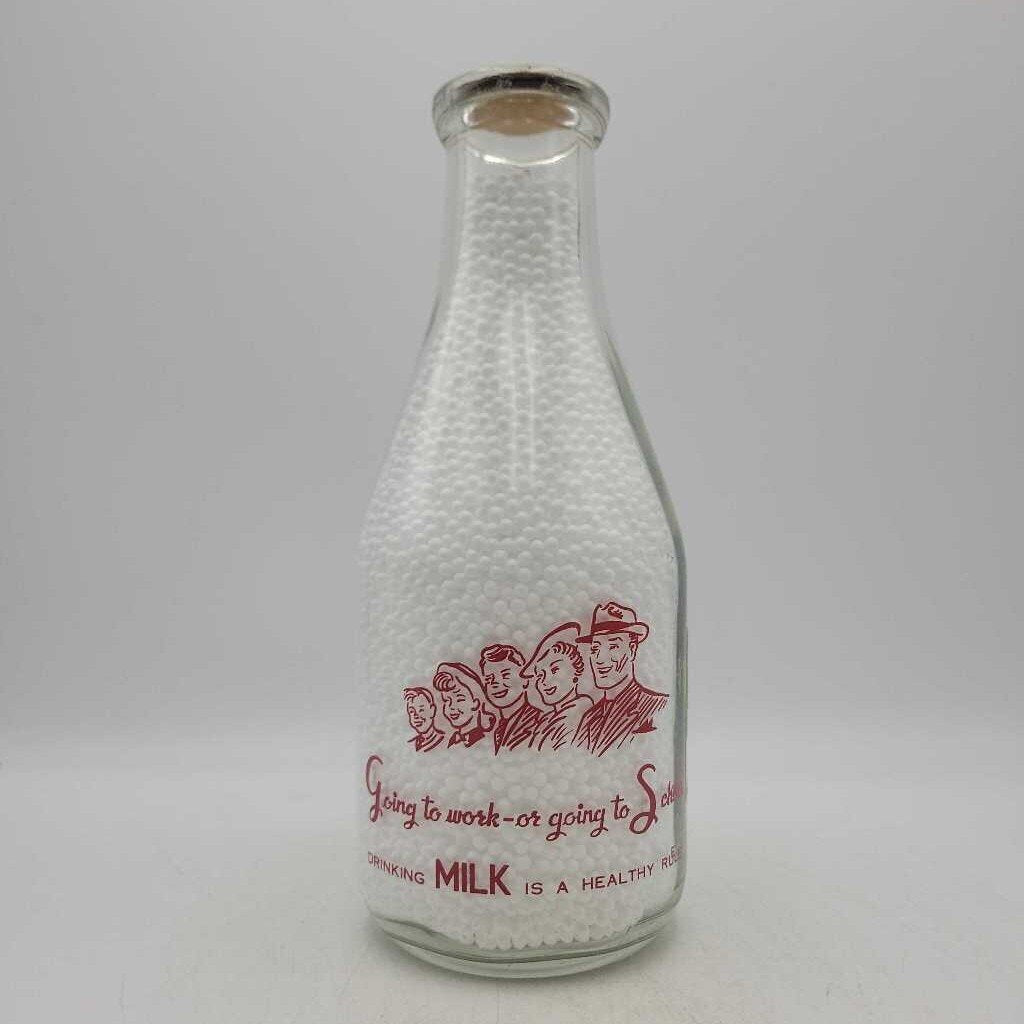 Palm Dairies Milk Cream Dairy Bottle Going to work or going to school (JAS)