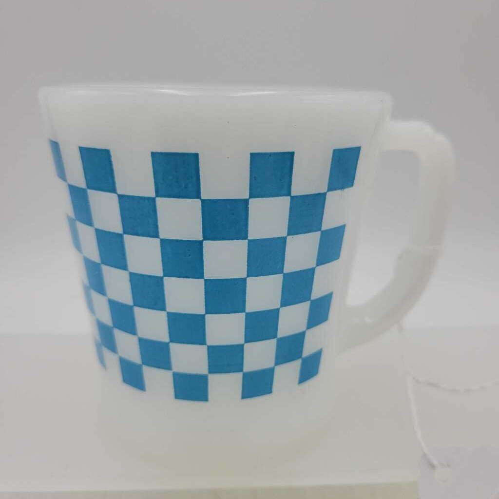 Fire King Gingham Plaid mug (DEB)
