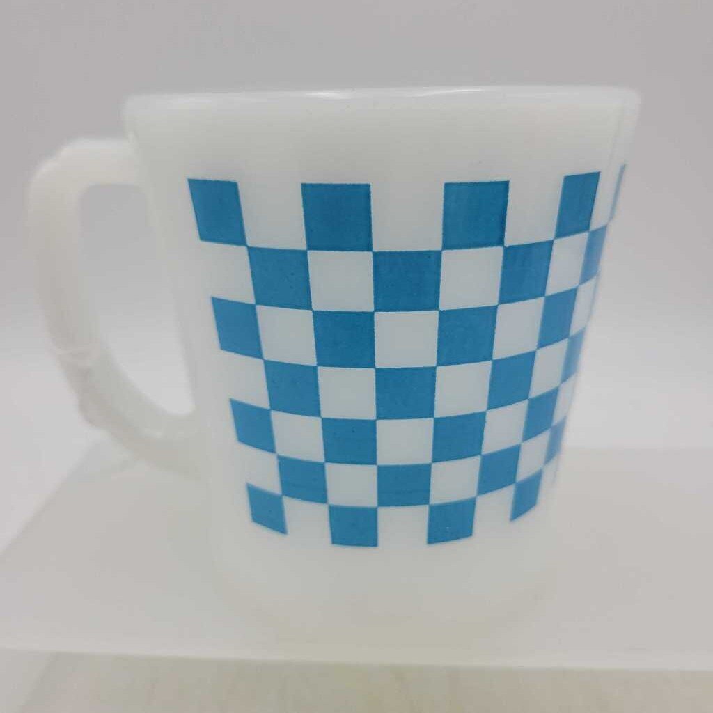 Fire King Gingham Plaid mug (DEB)