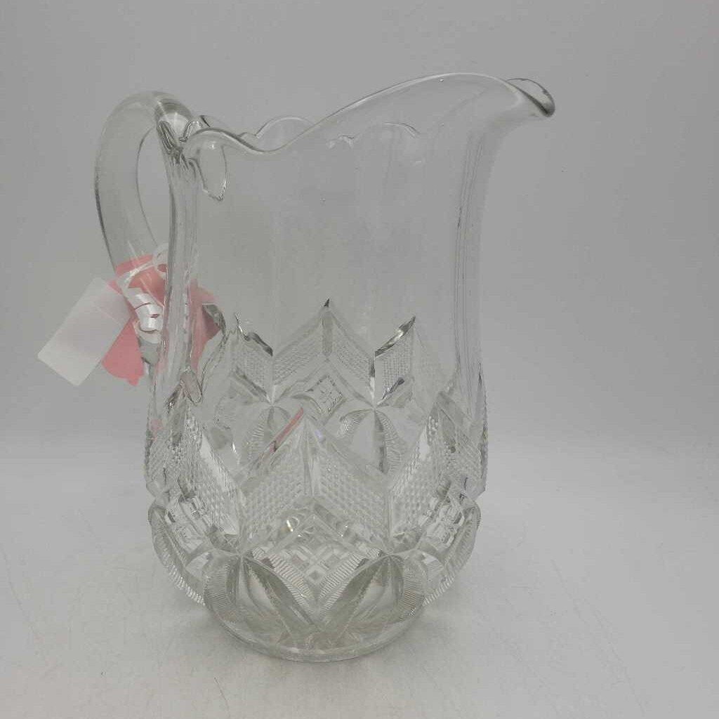 Antique Cut glass Heavy water pitcher (TRE)