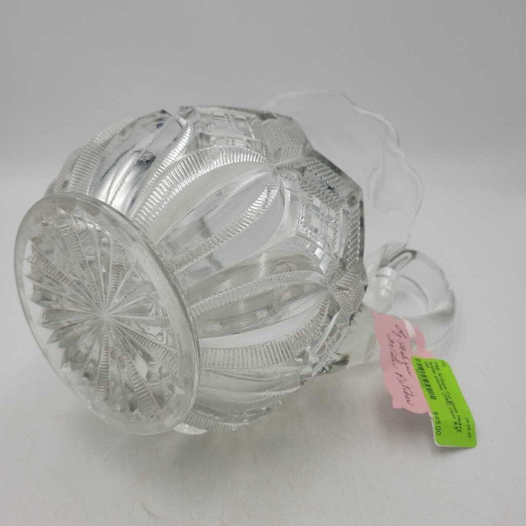Antique Cut glass Heavy water pitcher (TRE)