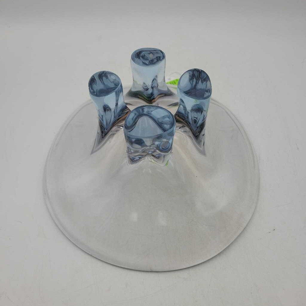 Art Glass Footed MCM vase (DEB)