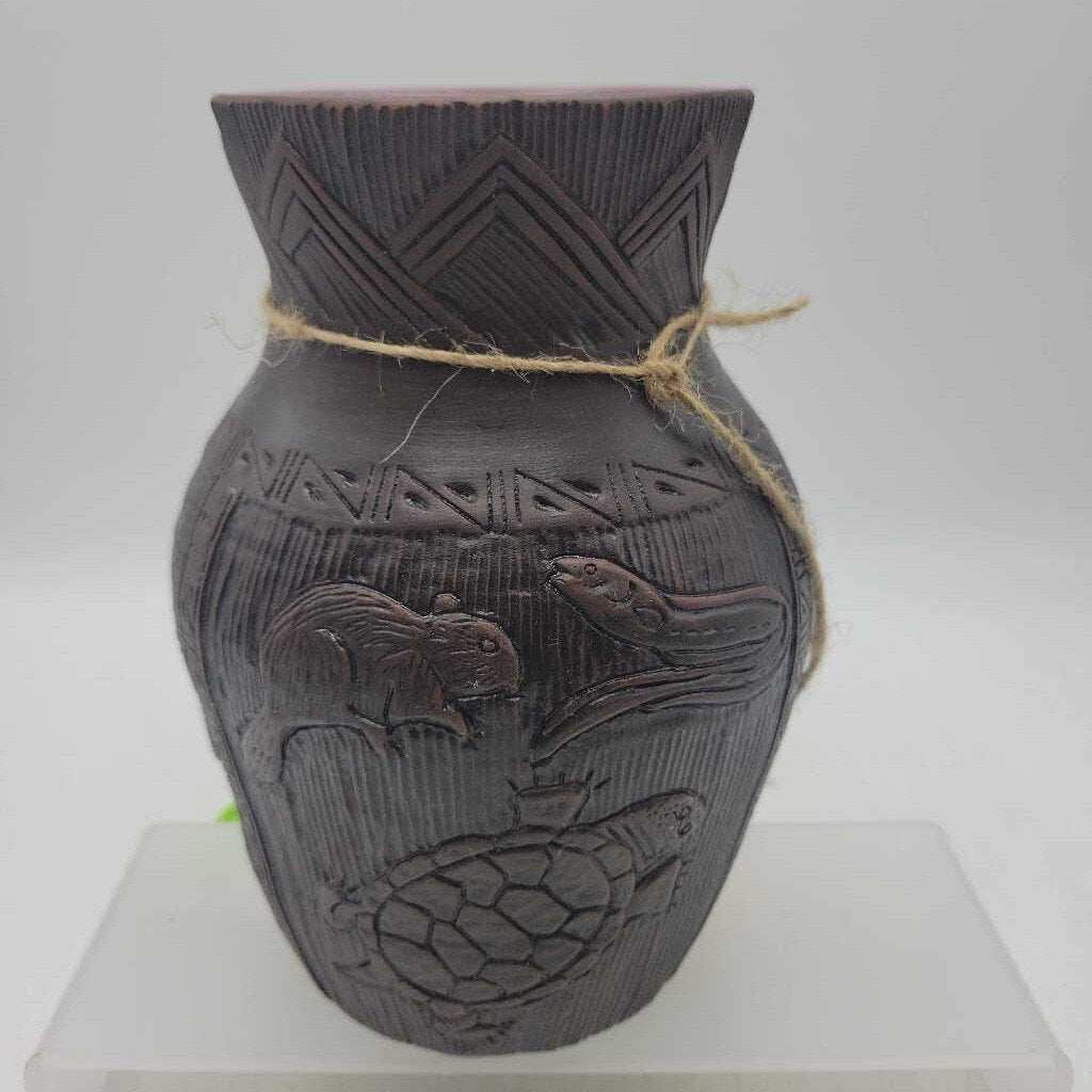 Six Nations Pottery Vase Signed Santhony (M2) #10)