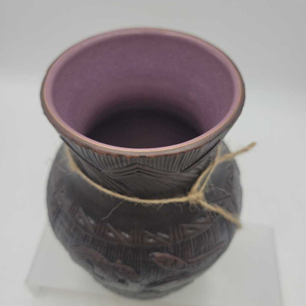 Six Nations Pottery Vase Signed Santhony (M2) #10)