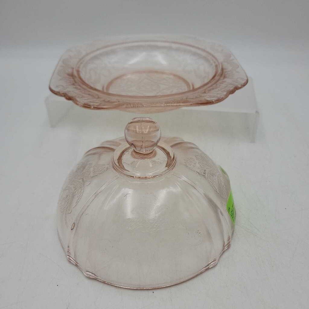 Pink Covered Butter /Cheese Dish Depression glass (LOR)