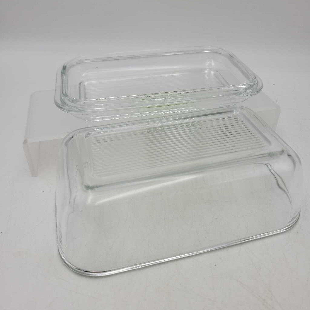 1960"s Glass Ribbed Butter Dish (LOR)