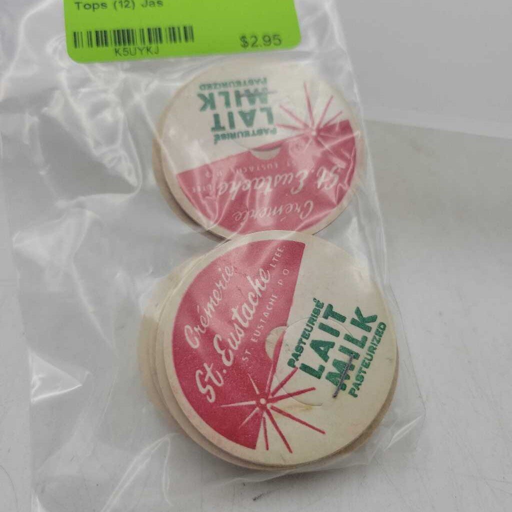 St.Eustache Milk bottle Tops Caps (12) Jas