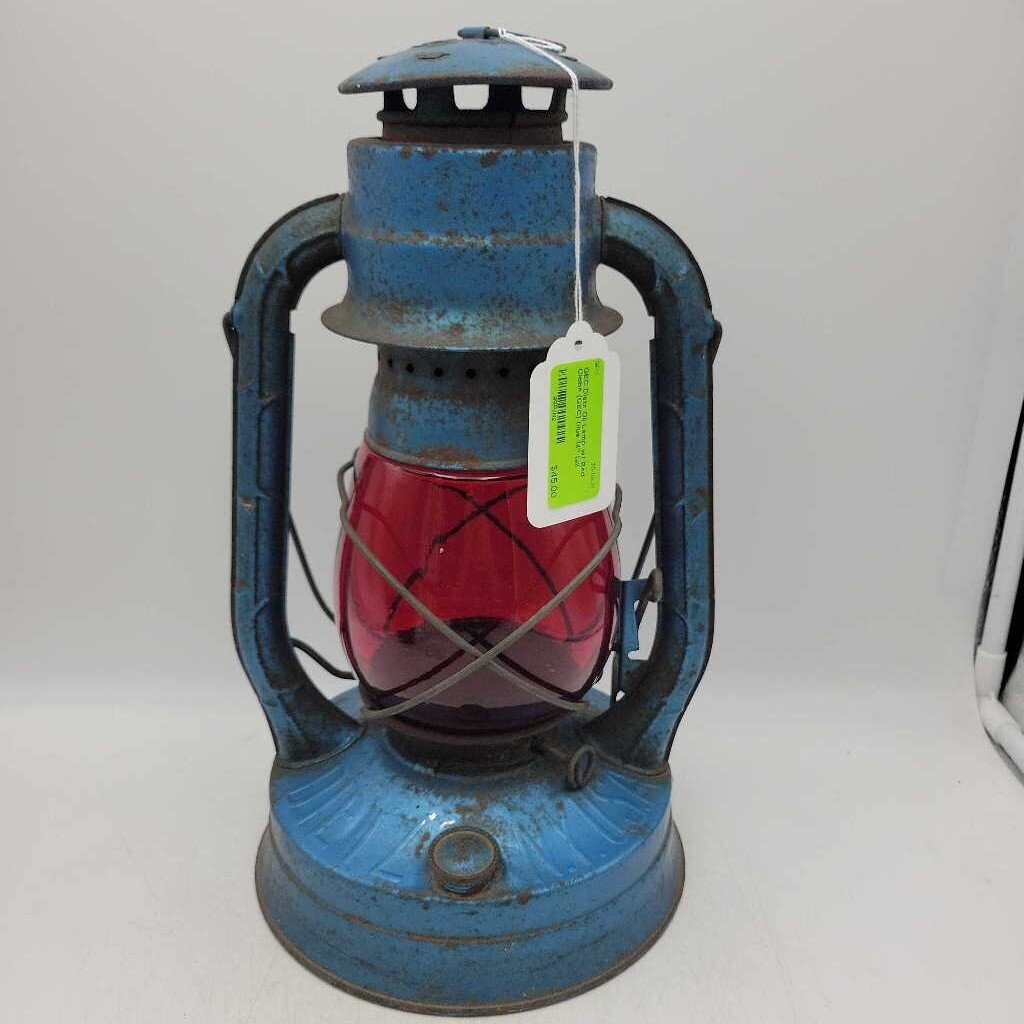 Dietz Oil Lamp w/ Red Globe (GEC)