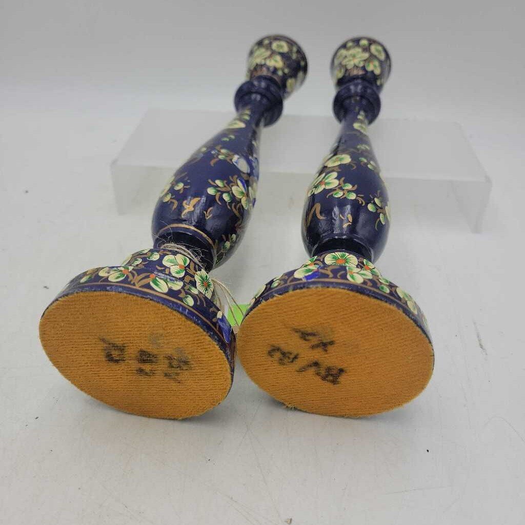 Floral Painted Candle Sticks (OH)