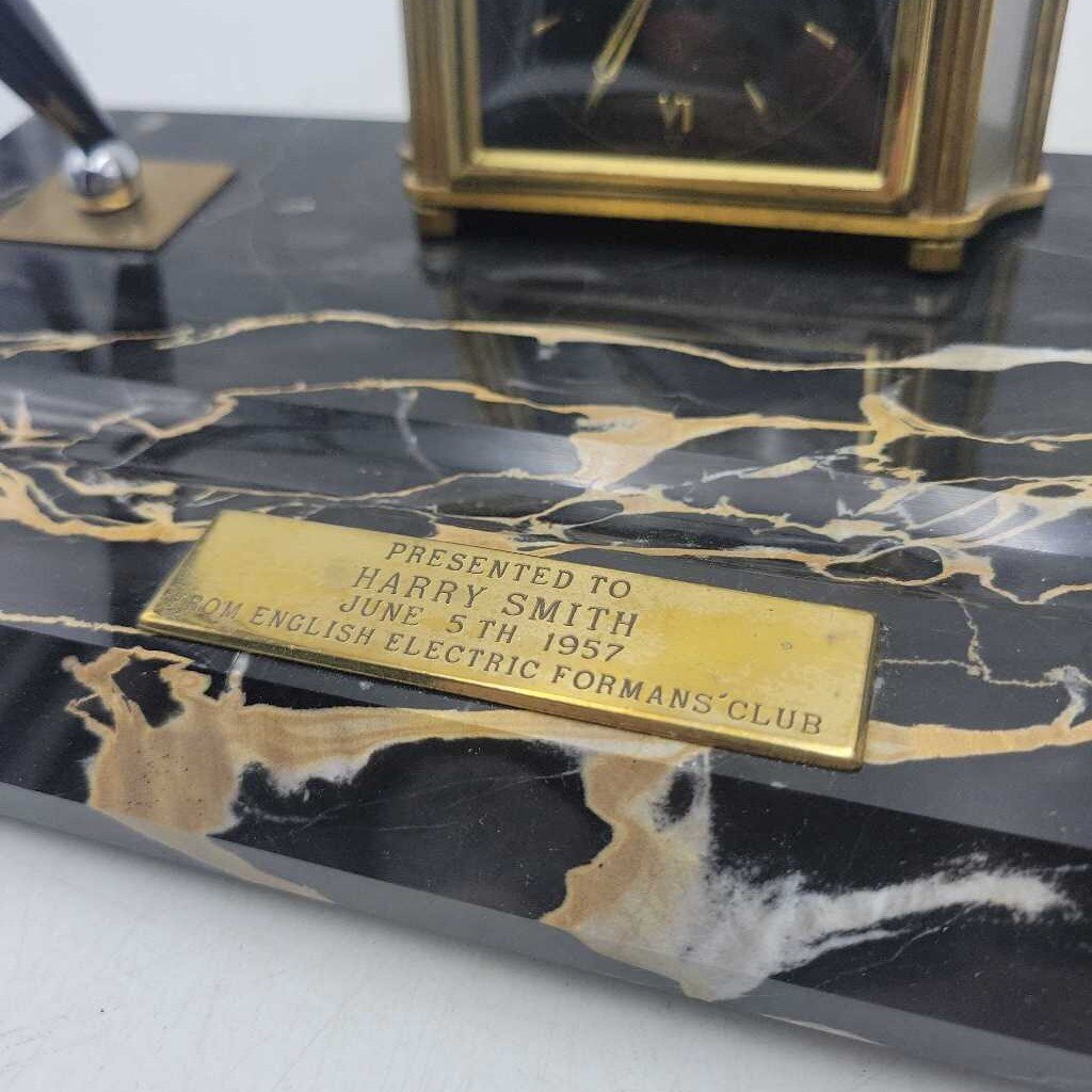 Marble Presentation Desk Stand w/Working Clock (JL)